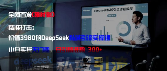 全网首发（限时删）精准打击：价值3980的DeepSeek私域引流实操课，小白实操无门槛，日引精准粉300+