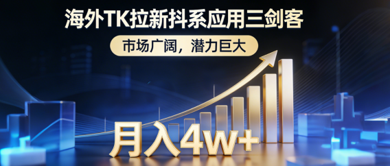 2026海外TK拉新抖系应用三剑客,市场广阔,潜力巨大,月入4w+